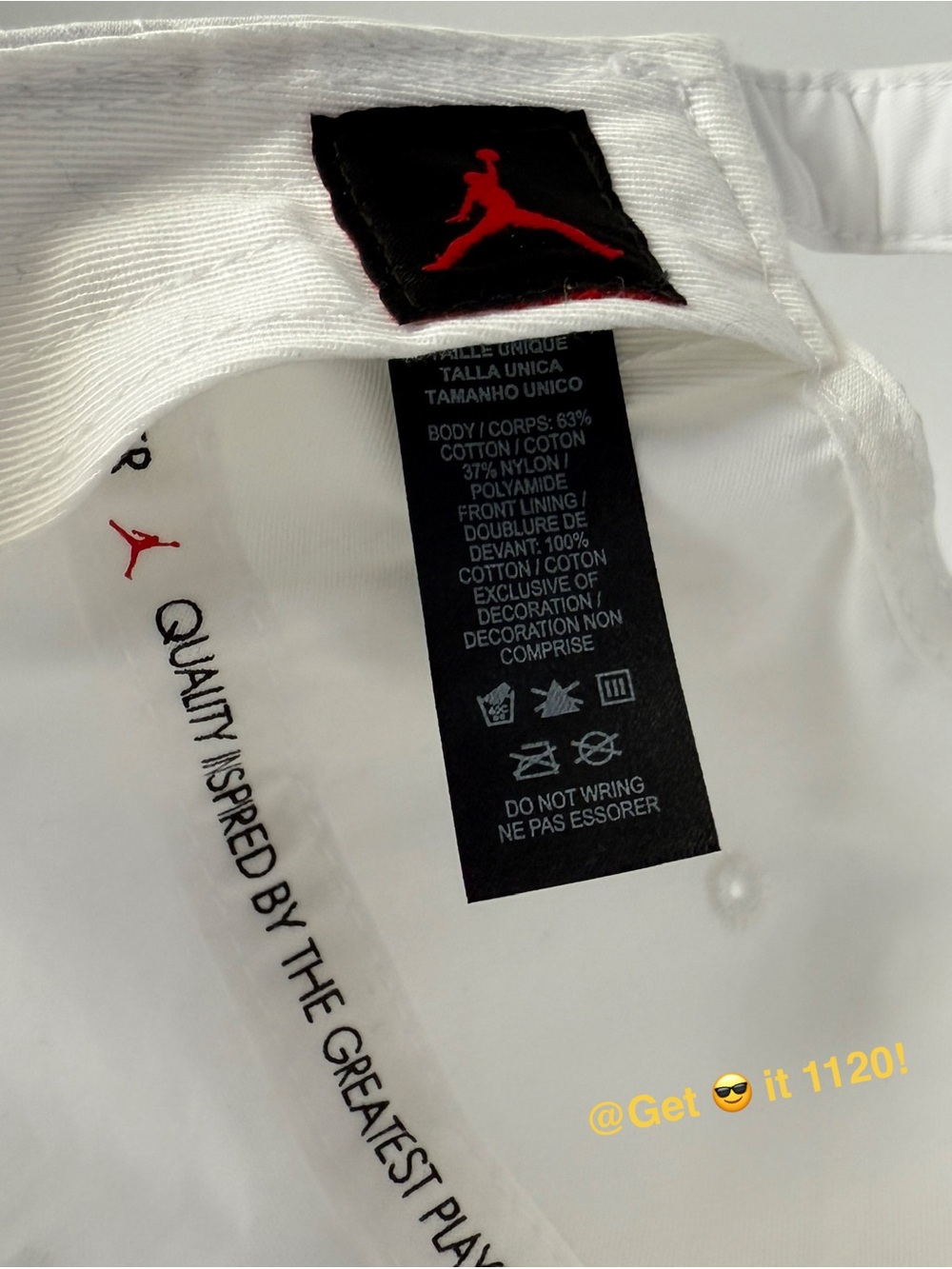 Jordan Jumpman Heritage86 Washed Cap One Size Unisex White DC3673-100 - Picture 6 of 9